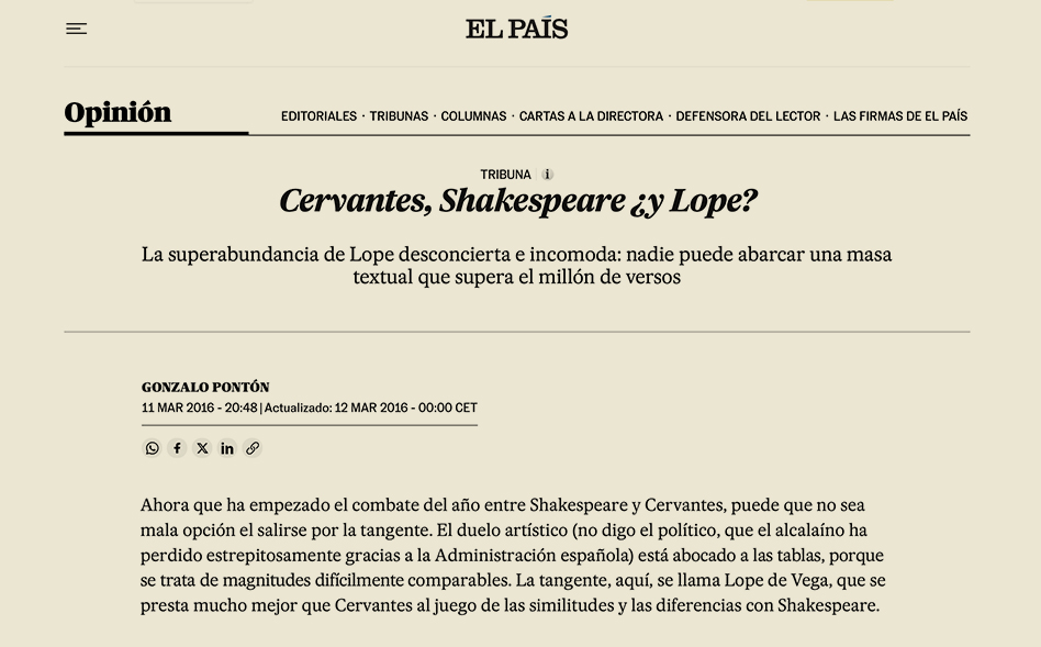 No todo es Shakespeare y Cervantes