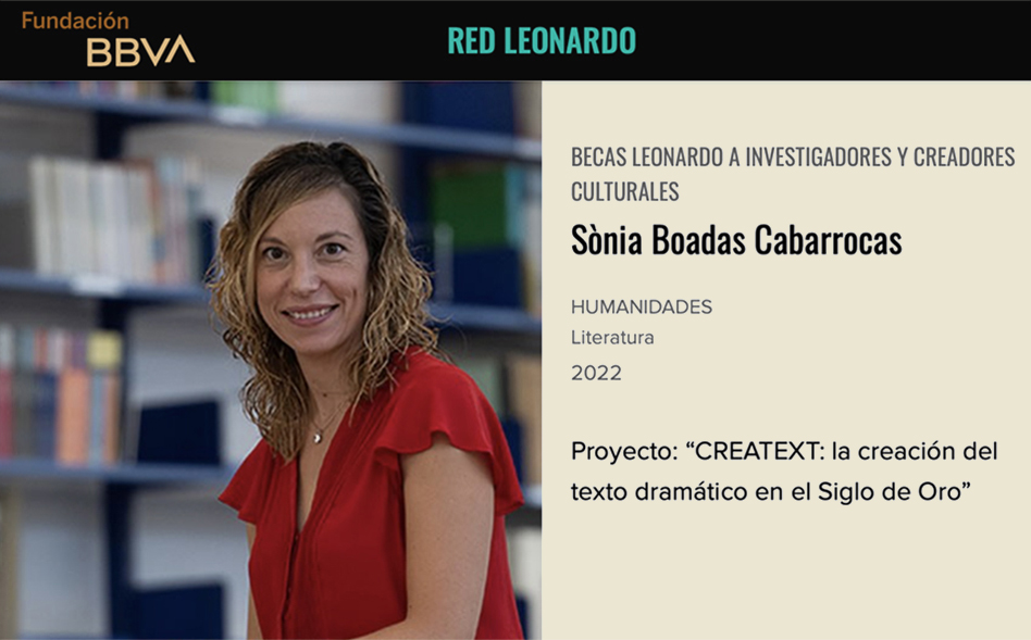 Sònia Boadas obtiene una Beca Leonardo de la Fundación BBVA